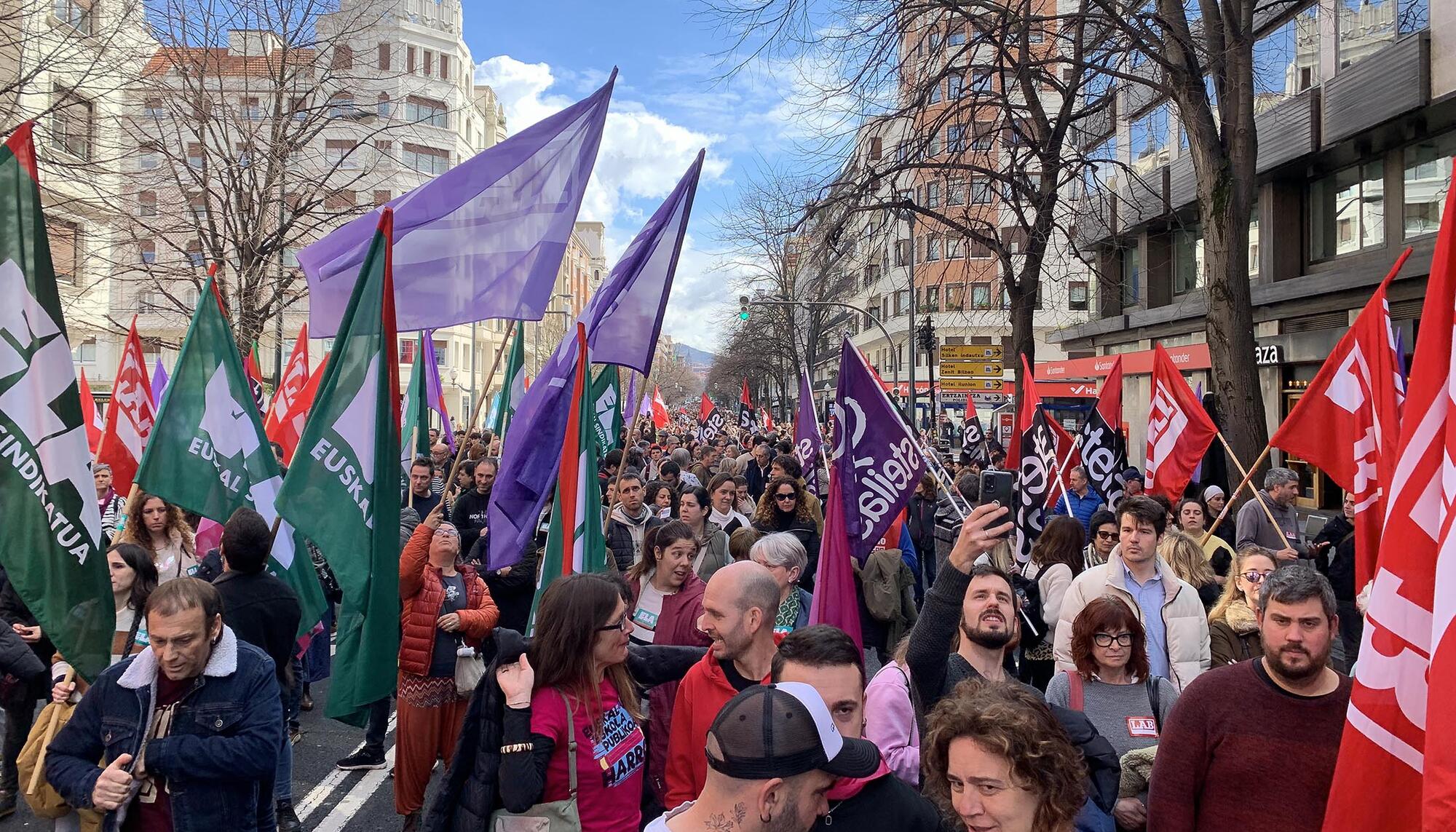 manifestación sector público tercera jornada de huelga